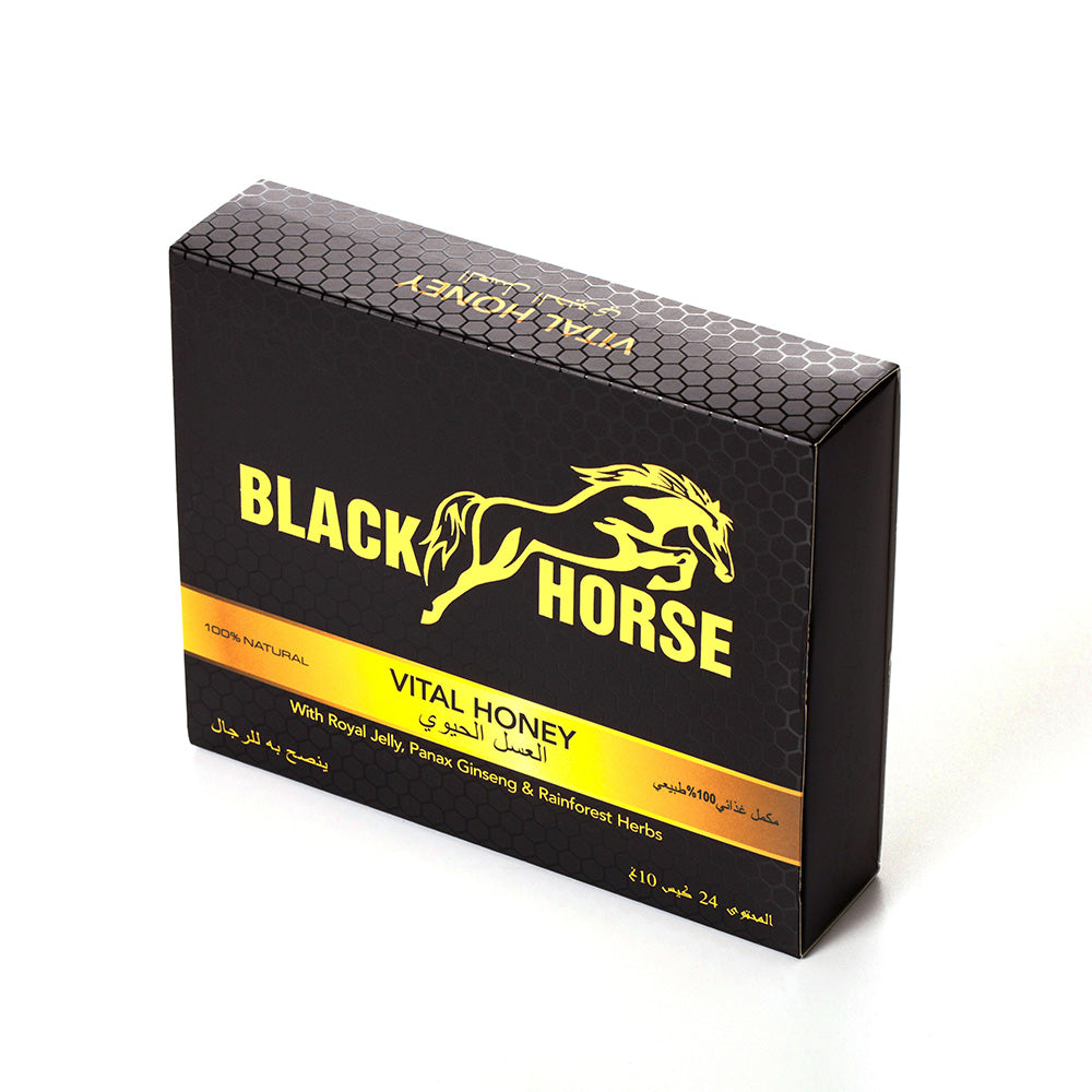BLACK HORSE ORGANIC HONEY WITH NATURAL JELLY BEE POLLEN- MEN (PACK OF –  crownhoney